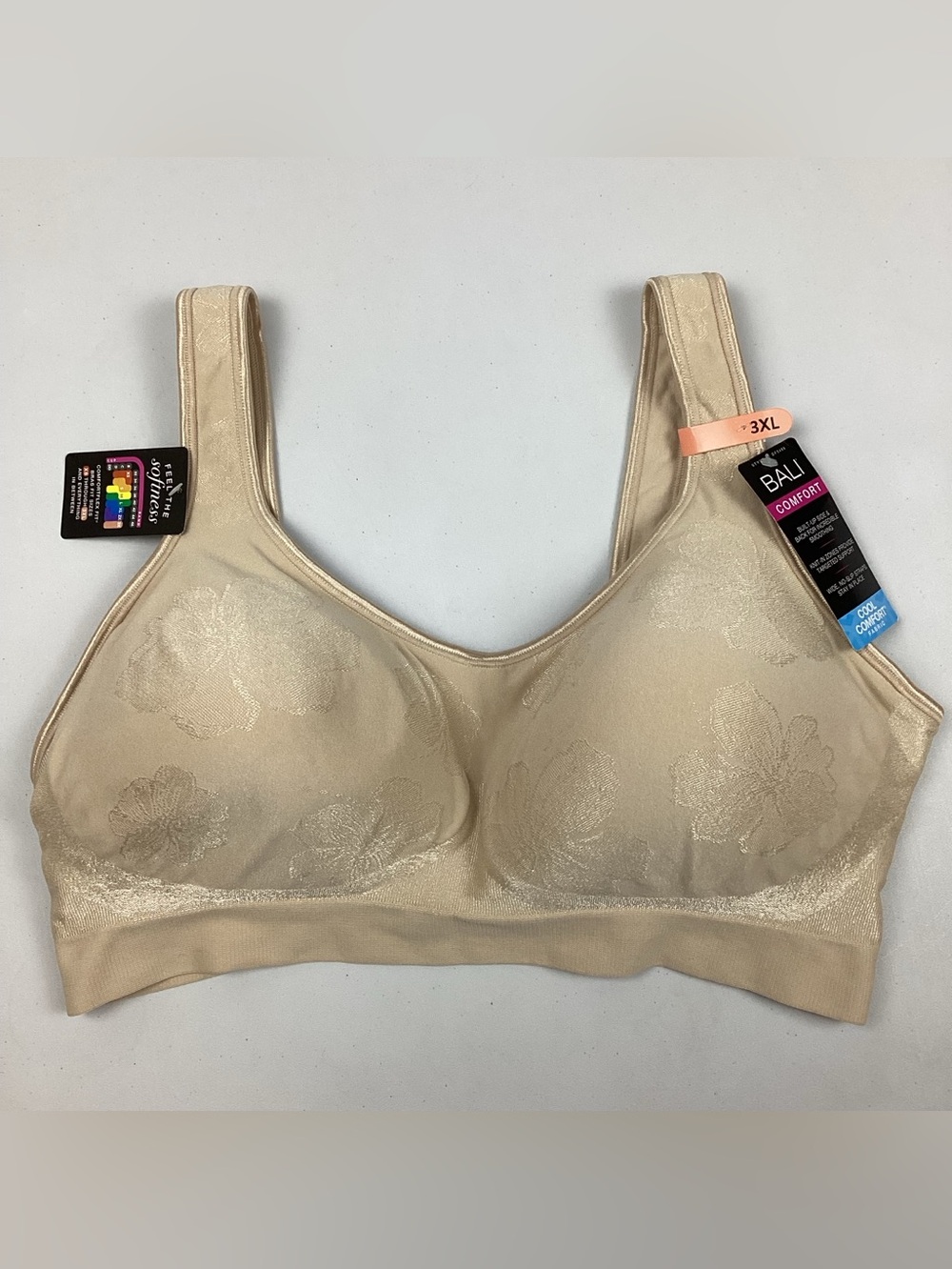 Bali Cool Comfort Wirefree Full Coverage Tan Bra 3XL DF3488 NEW! Retail $48